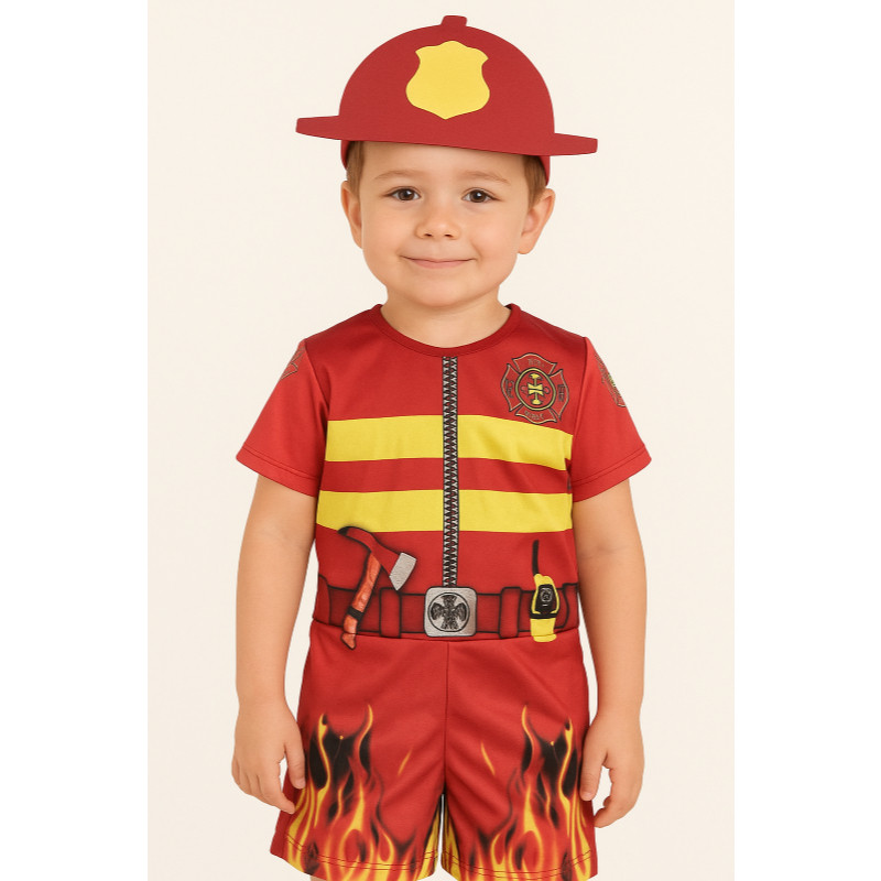 FANTASIA INFANTIL BOMBEIRO MENINOS ANIVERÁRIOS FESTAS CARNAVAL