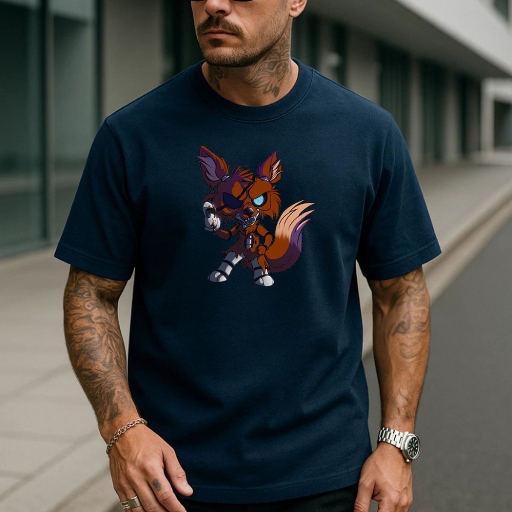 Camiseta Masculina T Shirt Promoção Algodão Confortavel Fox FNAF Five Nights at Freddy's Casual Estilo Geek Nerd RR