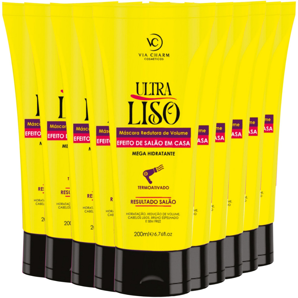 KIT 10 MÁSCARA REDUTORA DE VOLUME VC ULTRA LISO HIDRATAÇÃO