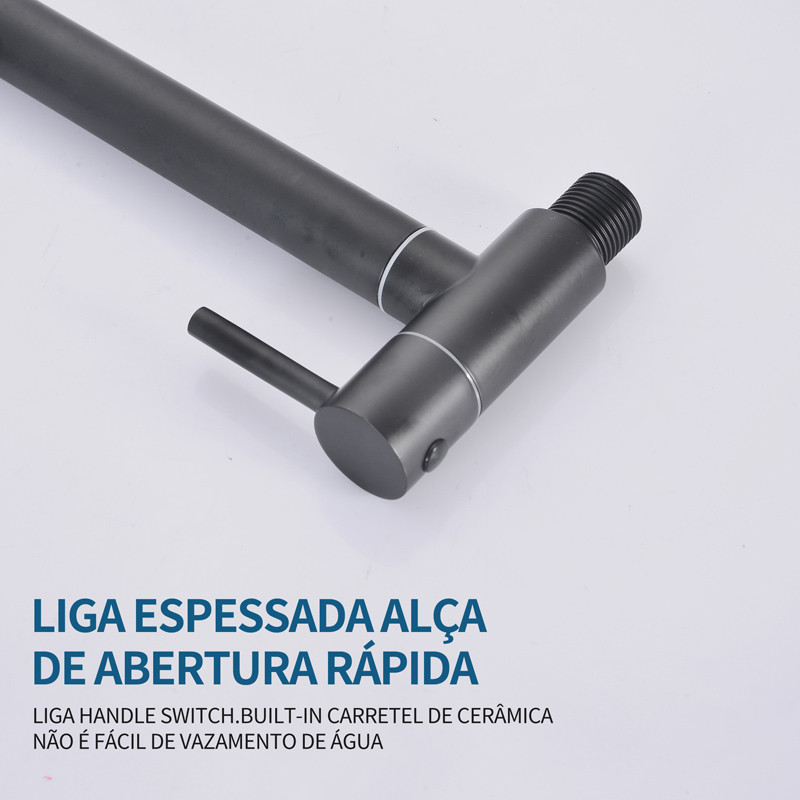 Torneira Cozinha Gourmet Spray montada na parede Preta /prata Aço inoxidável 304 agua so frio · foto 2