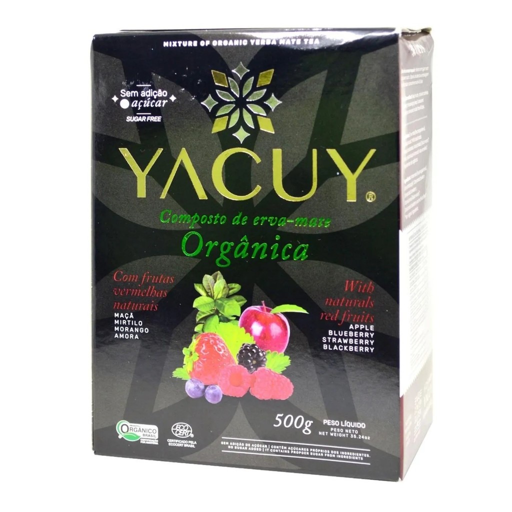 Erva Mate Chimarrão YACUY ORGÂNICA FRUTAS VERMELHAS 500G