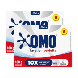 Kit 2 Lava-Roupas em Pó Omo Lavagem Perfeita 400 g em Oferta na Shopee