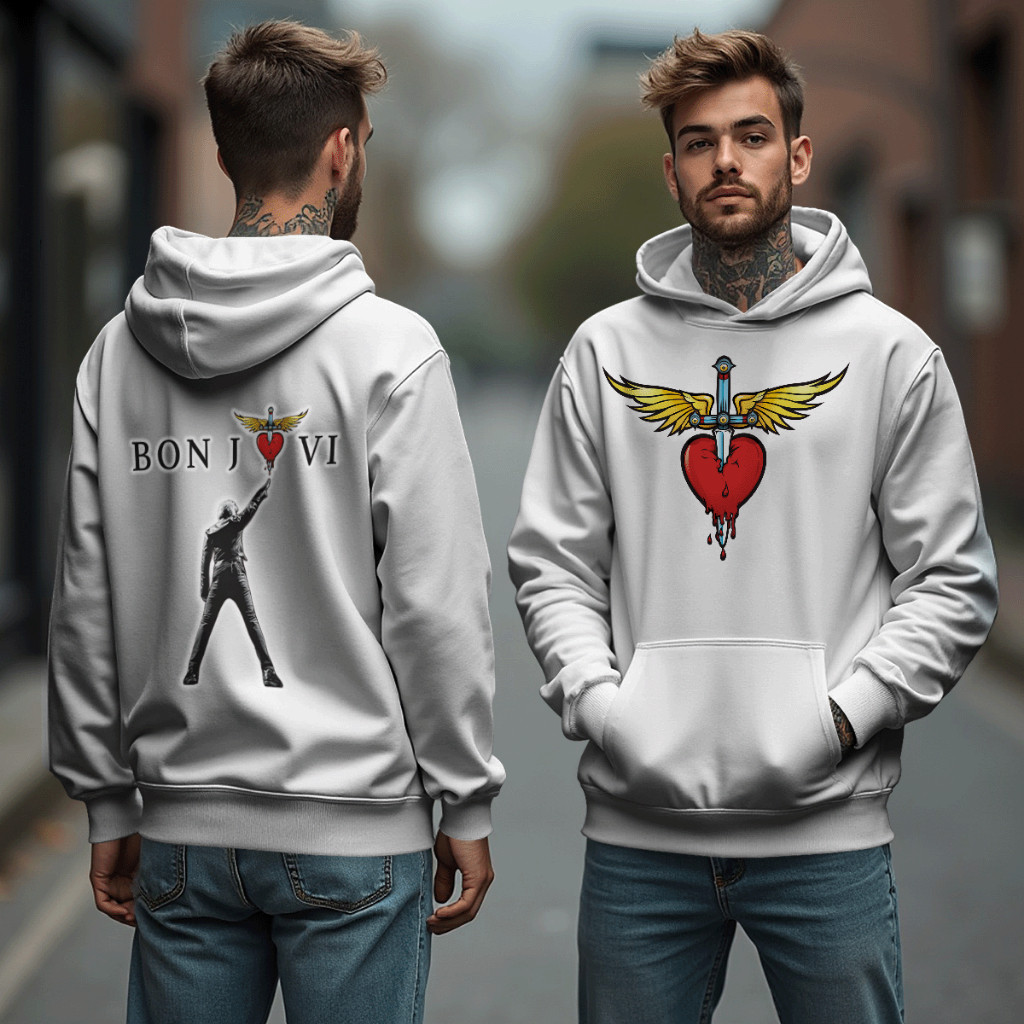 Blusa Moletom Bon Jovi Hits Forever Tour Turnê Lançamento Canguru