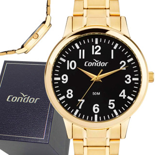 Relógio Condor Masculino Dourado Analógico 1 Ano de Garantia em Oferta na Shopee