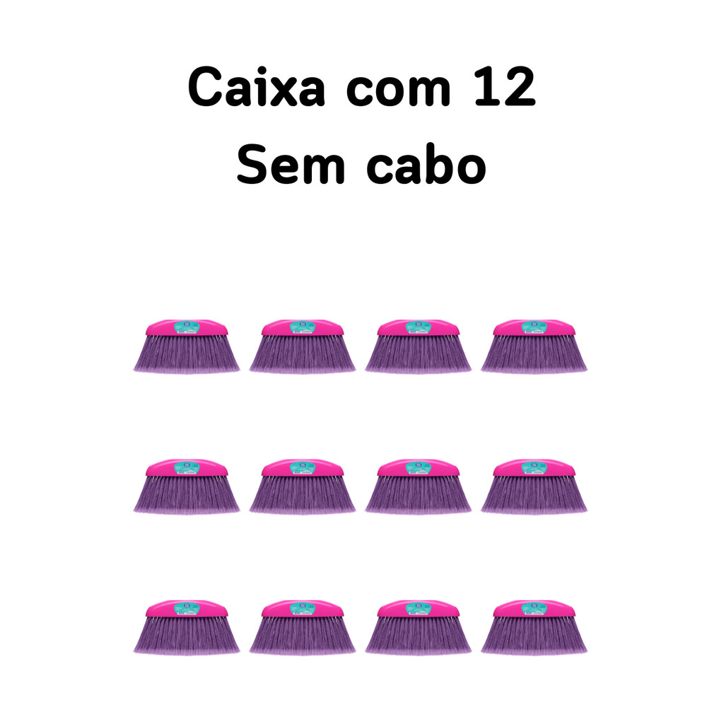 Vassoura Gran Mestra Limpamania Sem Cabo - Caixa com 12