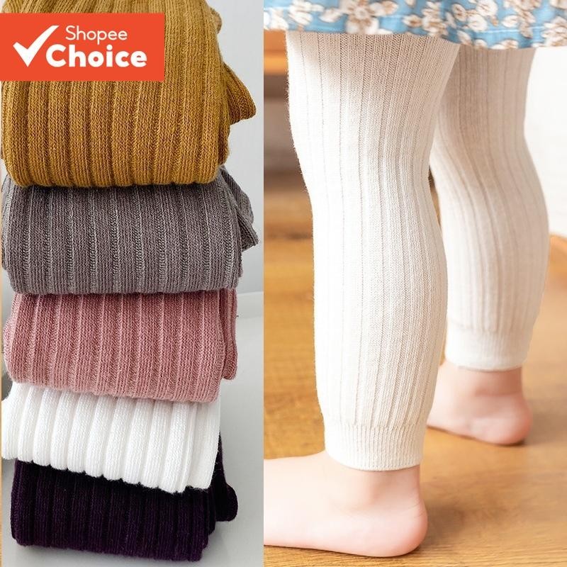 Leggings Com Nervuras De Algodão Penteado Macio Para Bebês Meninas E Meninos , Ideais Brincar Conforto Diário (0-4 Anos)