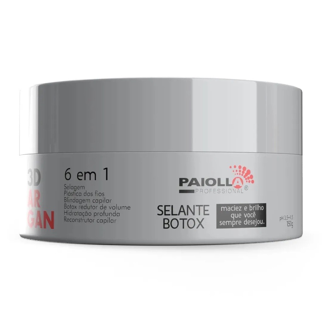 Paiolla Botox Btox 3D Argan Relaxamento Alisamento Tratamento Capilar 150G