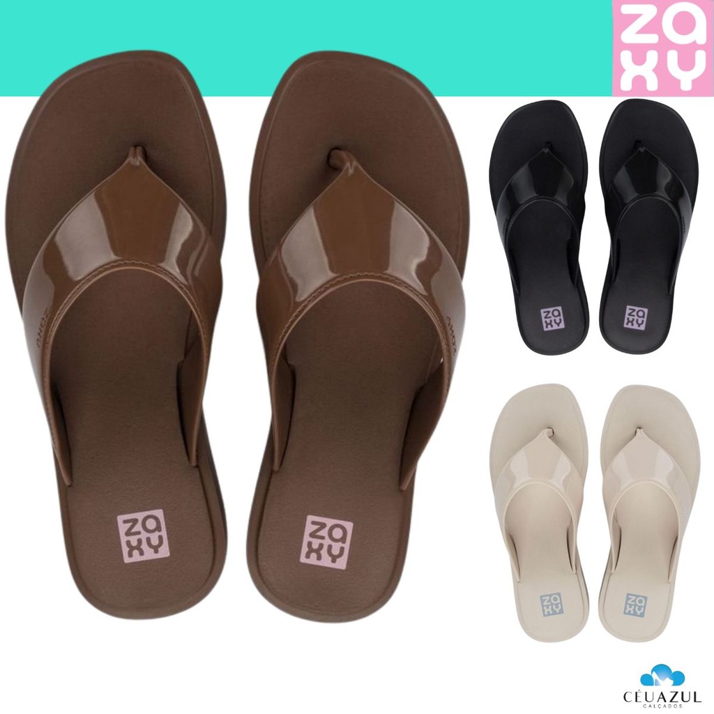 Sandália Plataforma Tamanco Feminino Glossy Zoom Zaxy