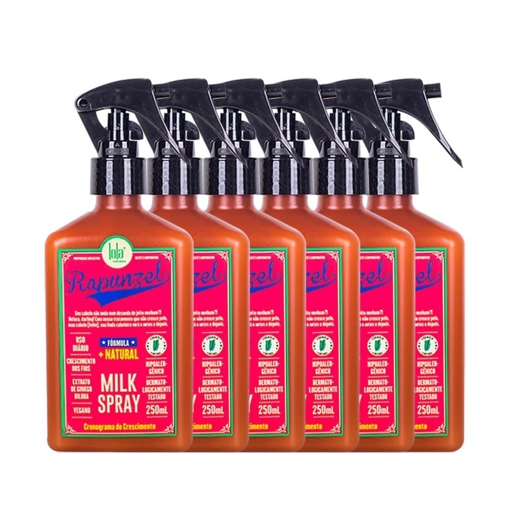 Kit Com 6 Leave-In Lola Cosmetics Rapunzel Milk Spray  250ml