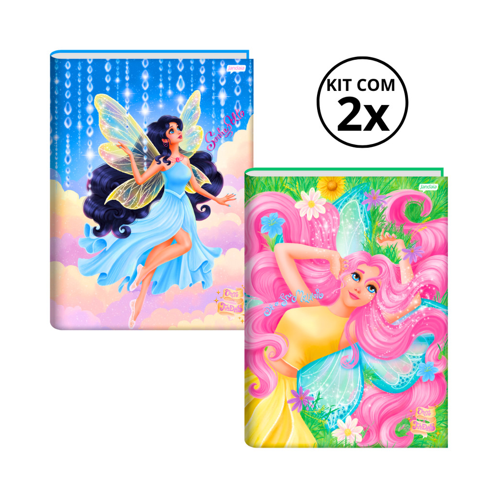 Kit Com 02 Cadernos Brochura 80 Folhas Fada - Jandaia em Oferta na Shopee