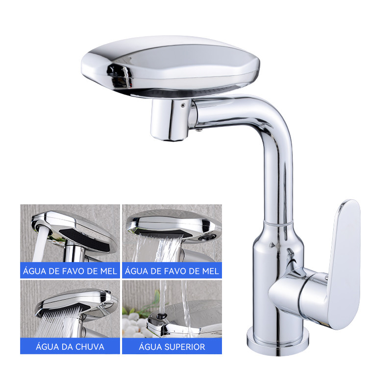 Torneira Banheiro Aço inox 304 Monocomando Lavabo Quatro modos  Água quente e fria prata Brilhante em Oferta na Shopee