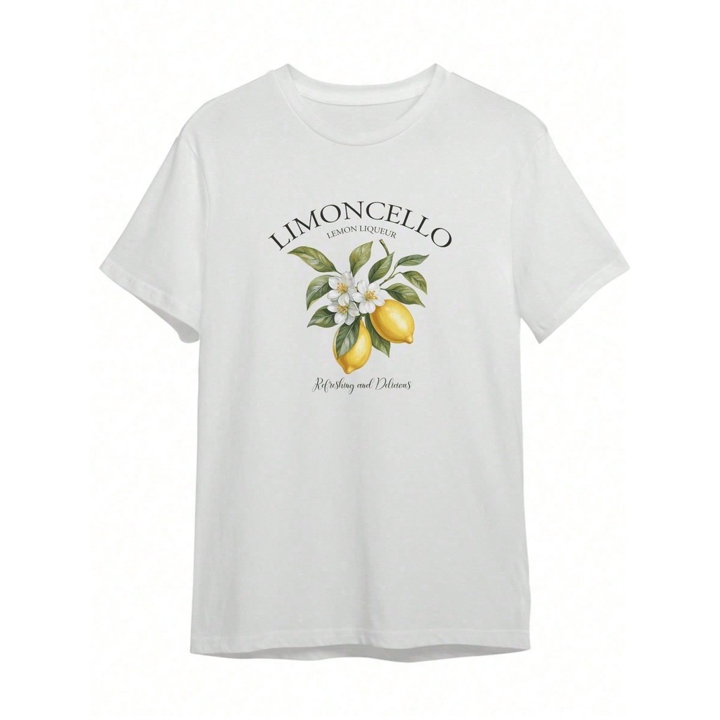 Camiseta Feminina Oversized Limone 100% Algodão T-Shirt Estilo Tendencia Estampada