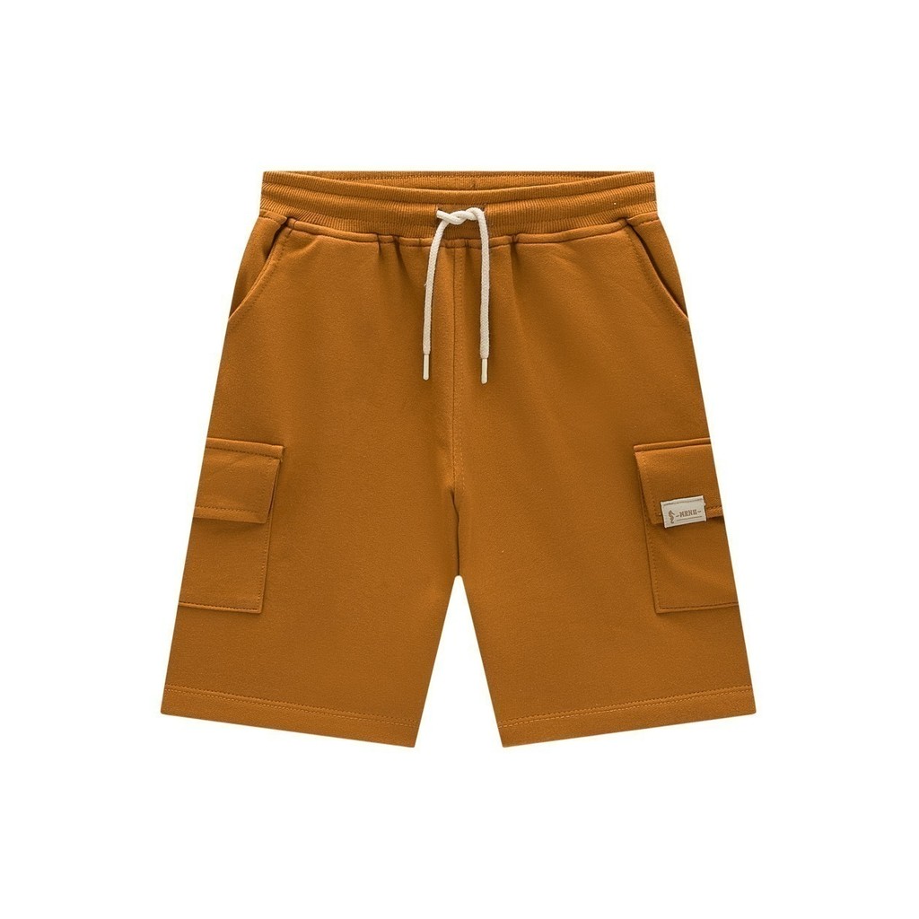 Bermuda Infantil em Moletinho e Bolso Cargo Onda Marinha