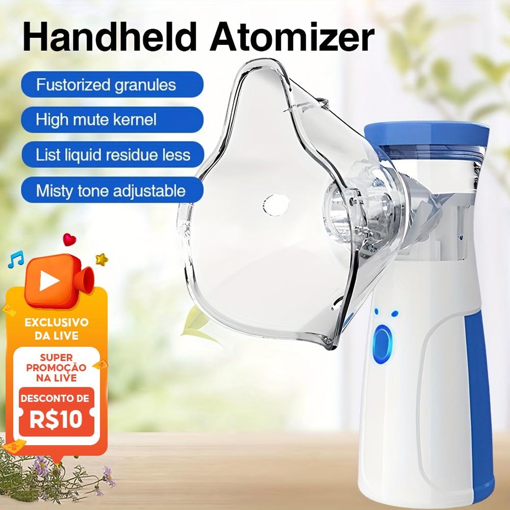 Nebulizador Inalador Portátil para Crianças e Adultos, Nebulizador Ultrassônico de Baixa D...
