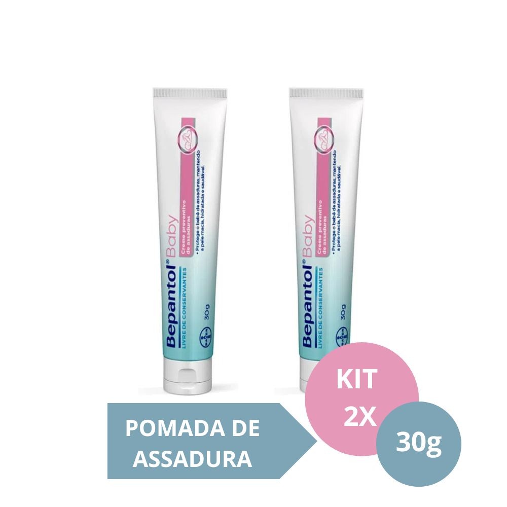 Kit com 2 Cremes Pomada de Assadura 30gr Cada - Bepantol em Oferta na Shopee
