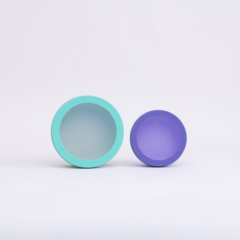 Kit com 2 Potes 100% Silicone e Tampa com Visor Petit Piá