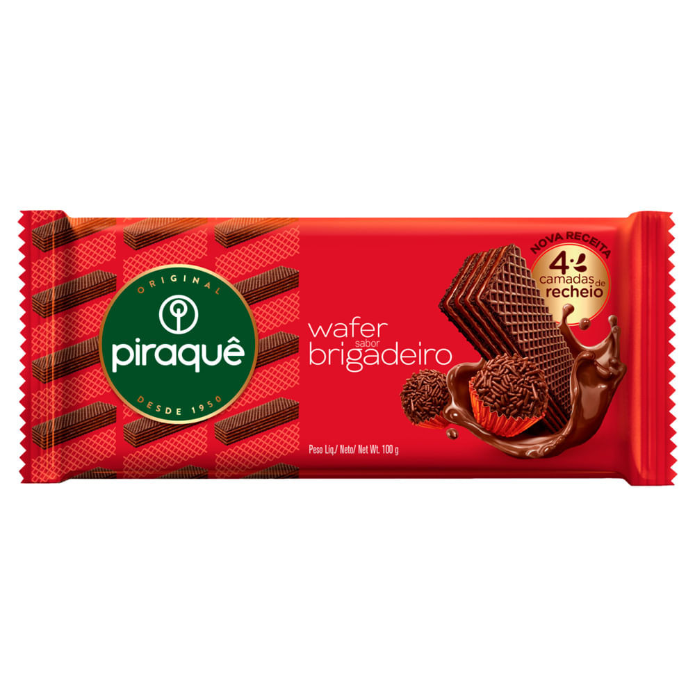 Biscoito Wafer Piraquê Sabor Brigadeiro 100g - Food & Beverages