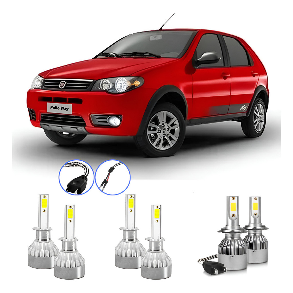 Lâmpada Led Palio 2003 A 2016 H1 H1 H7 V10 - Efeito Xênon em Oferta na Shopee