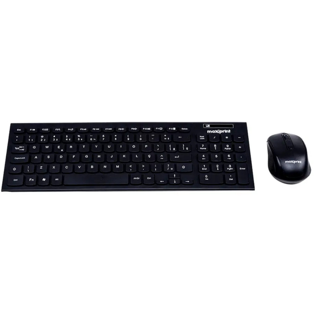 Kit Teclado e Mouse sem Fio Preto CW1001 - Maxprint