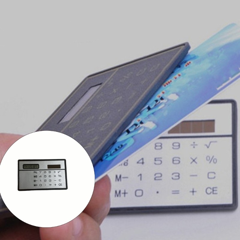 Estone Cartão Crédito Calculadora Solar Portátil Bolso Escritório Uso Doméstico
