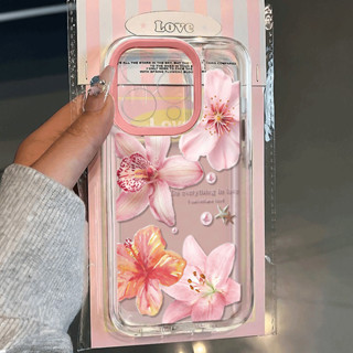 Capinha Capa Material transparente TPU Padrão floral rosa IPhone XR 11 12 13 14 15 16 Pro MAX 14 15 16 Plus em Oferta na Shopee