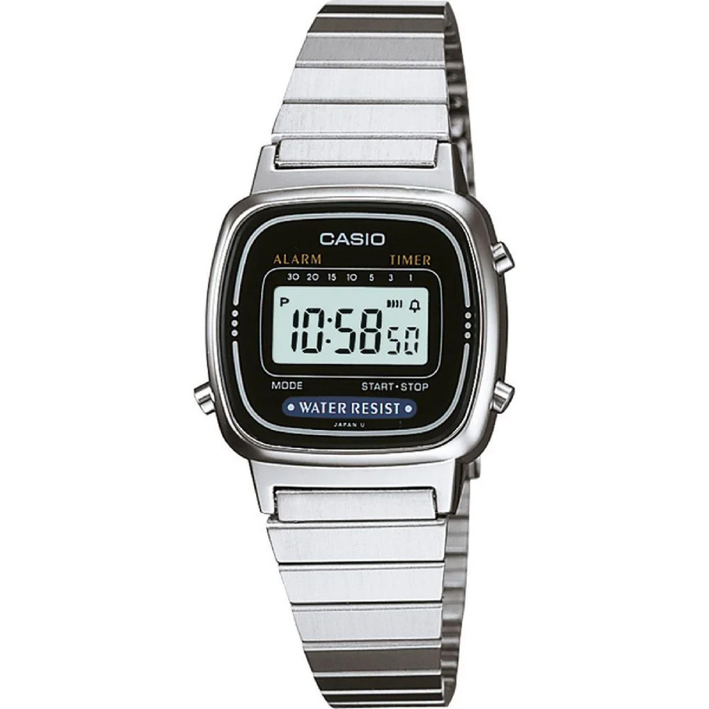 Relógio Casio Vintage LA670WA-1DF Prata Feminino em Oferta na Shopee