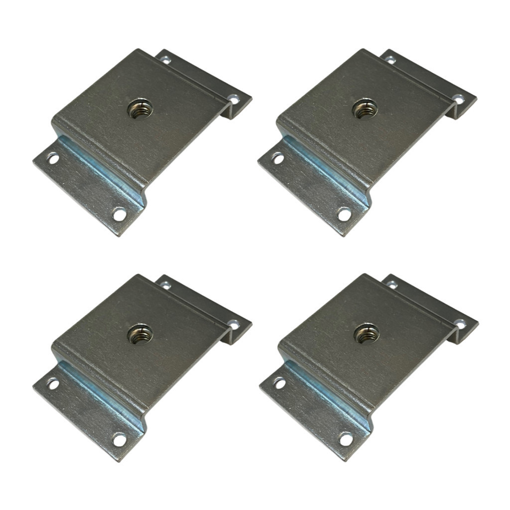4 Chapinhas Chapa Reta Conjunto Fixação Base Metal De Aço Pé Móveis Mesas