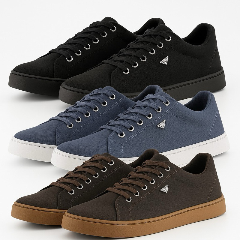 Sapatênis Masculino Kit 3 Pares | Casual, Trabalho e Lazer | Conforto e Qualidade