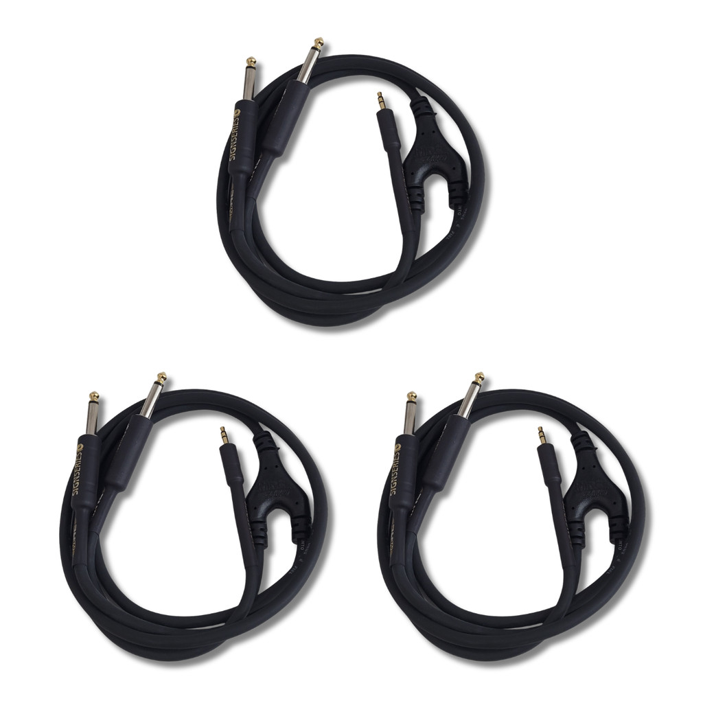 Kit 3 Cabo P2 Estereo + 2 P10 Macho Mono 1.52m 0.30mm Dj Series Mac Cabos
