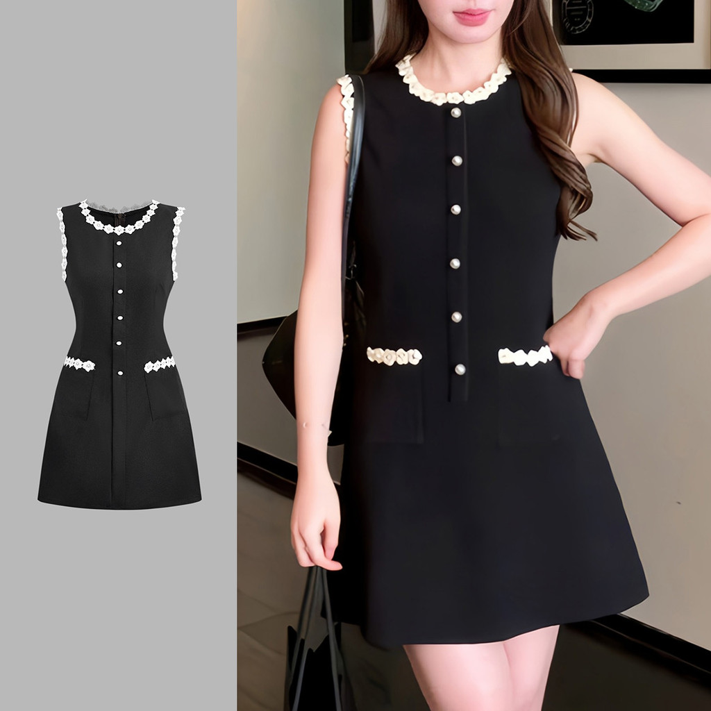 (New Lovito) Vestido de Primavera/verão para Mulheres com Decote com Babado elegante L143ED231 em Oferta na Shopee