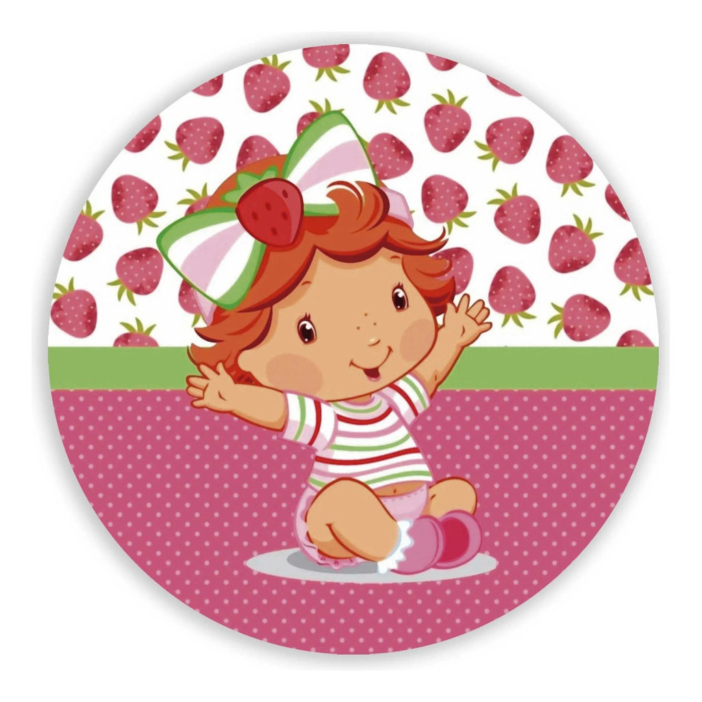 Capas Mini Painel Redondo 50cm Veste Fácil Moranguinho Cute Decoração Festa