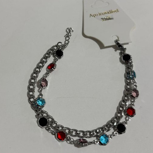 Pulseira de corrente de zircônia colorida de alta qualidade em Oferta na Shopee
