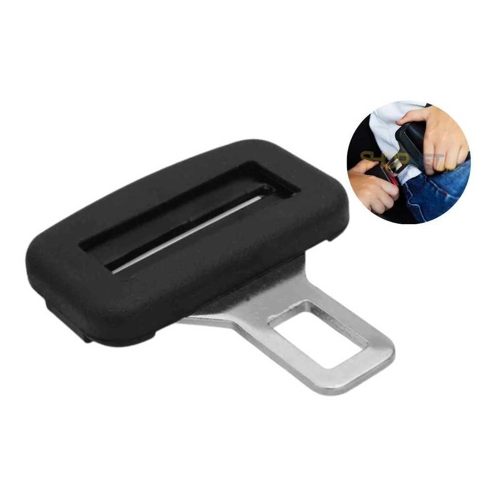 Lingueta Fivela Cinto Segurança Universal Ajustável Preto