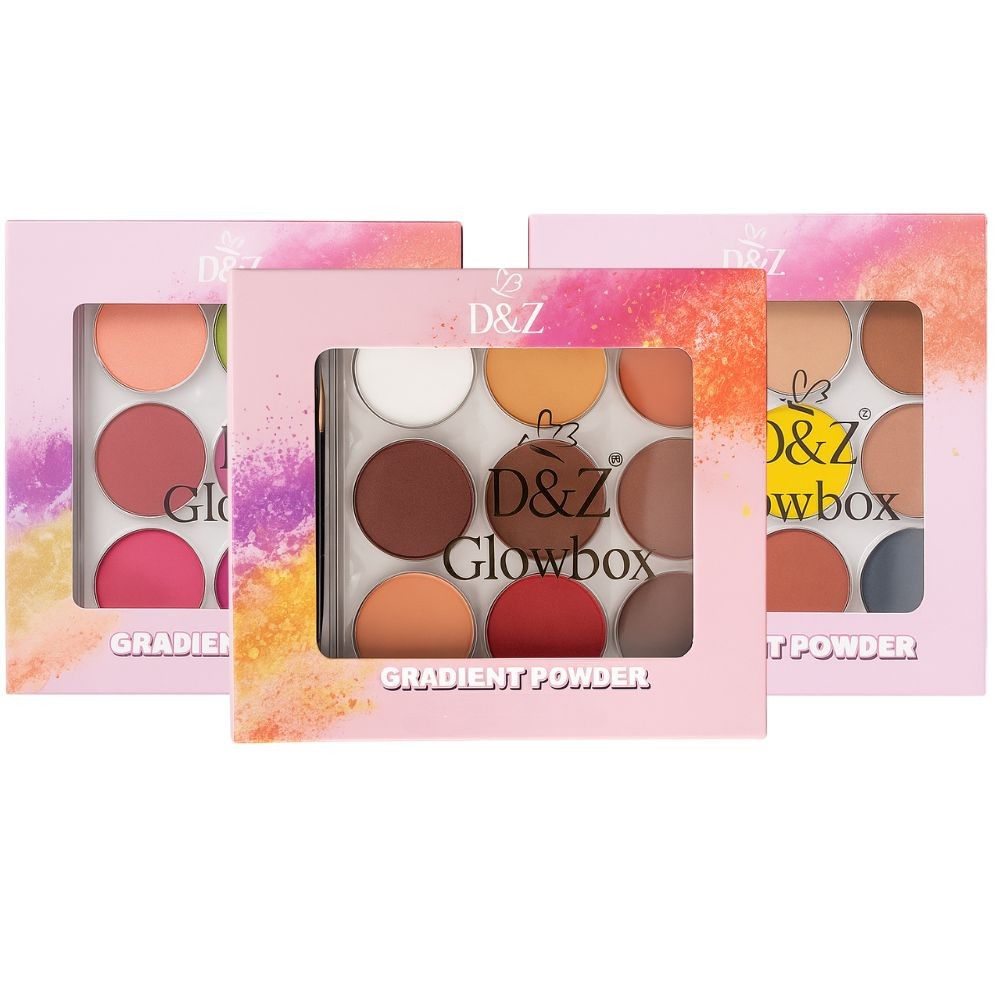 Kit Pó Degradê para Unhas - 9 Cores Nail Art - D&Z