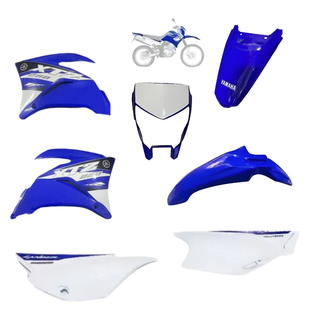 Kit Carenagem Xtz 250 Lander 2016 Azul Com Adesivo