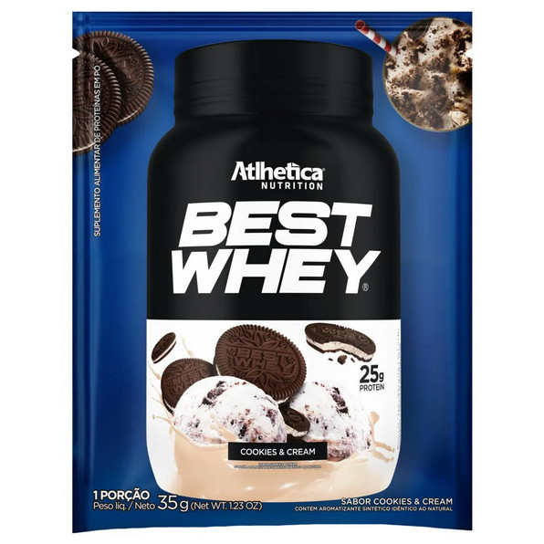 Best Whey Cookies & Cream Sachê 35g ATLHETICA NUTRITION em Oferta na Shopee