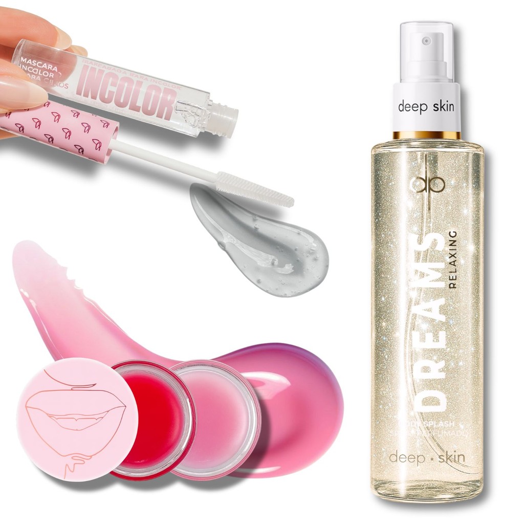 Kit Good Dreams – Body Splash Dreams + 2 Balm Labial Noturno + Gel Incolor para Cílios e Sobrancelhas - MGM & Deep SKin