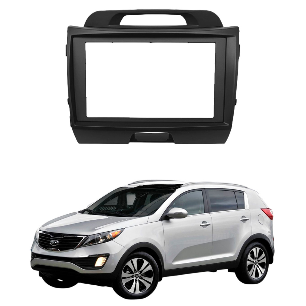 MOLDURA 2 DIN KIA SPORTAGE 10-15 7/9 POL GRAFITE FIAMON 6228
