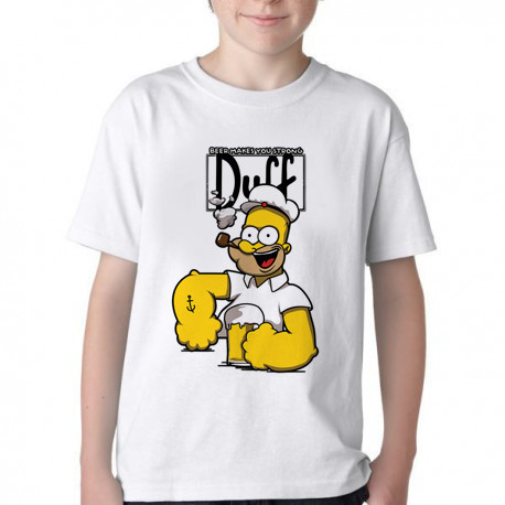 Camiseta Infantil ou adulto Homer Simpsons Popeye  Blusa Criança todos tamanhos