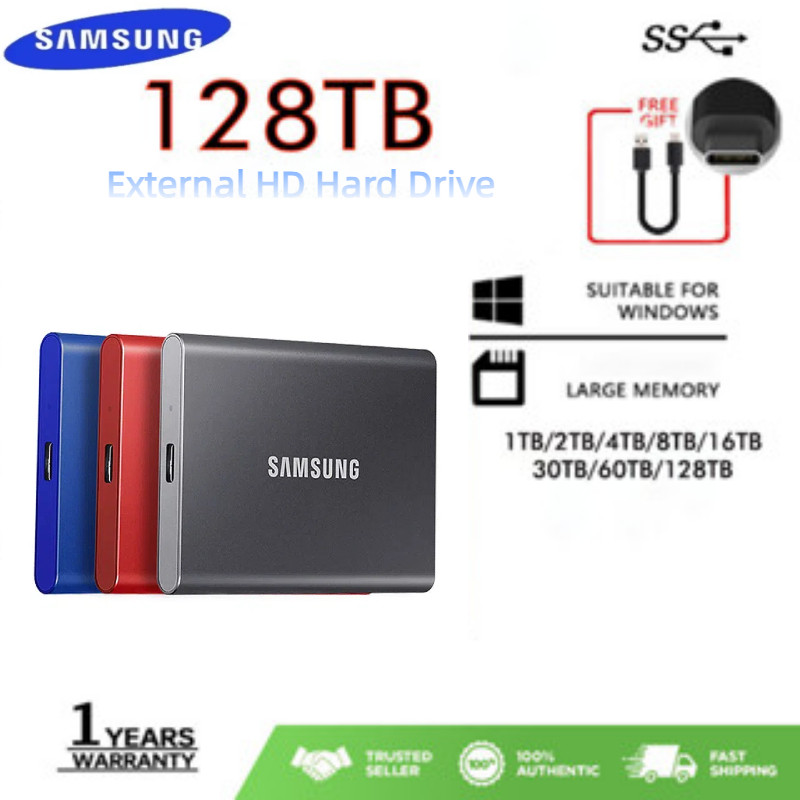 [Original💯] Samsung Disco Rígido Externo HD 30TB 16TB  SSD 8TB 4TB USB 3.1 Tipo C Interface De Alta Qualidade 1TB 2TB