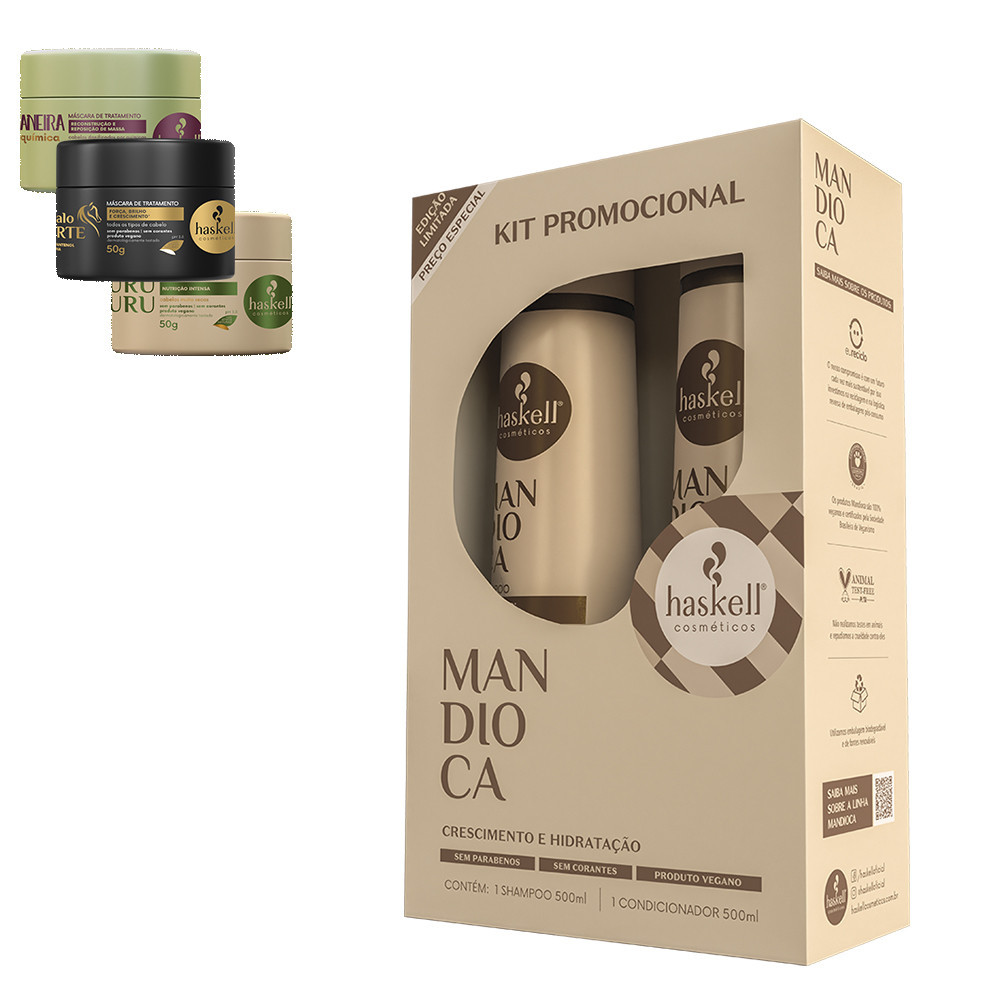 Promopack 500ml Mandioca Haskell em Oferta na Shopee
