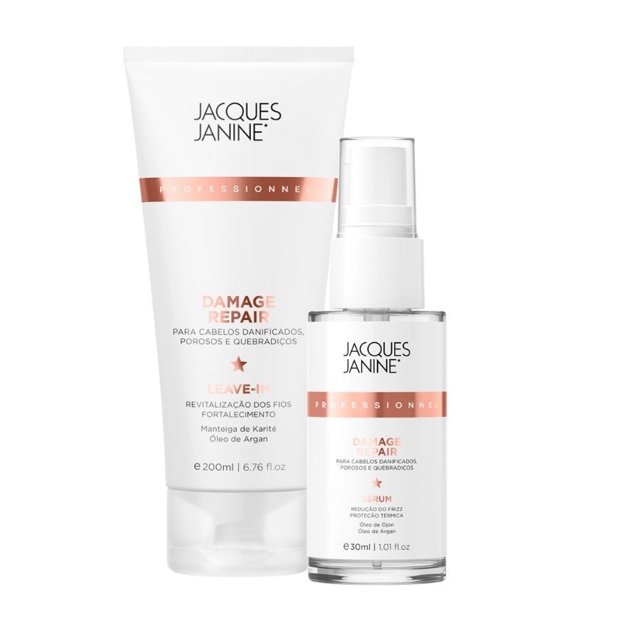 Kit Jacques Janine Damage Repair Leave-In 200ml Sérum Tratamento 30ml em Oferta na Shopee