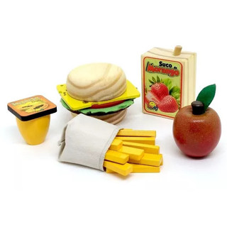 Kit Sanduiche Brinquedo em Madeira em Oferta na Shopee