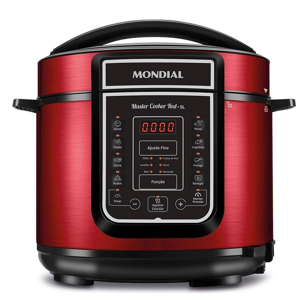 Panela Pressão Elétrica Mondial Master Vermelho/Inox 127V