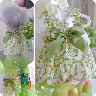 Vestido De Cachorro Para Shih Tzu Daisy Print Saia De Princesa Bonita Com Gato Bow Teddy Bichon Verão Animal De Estimaçã em Oferta na Shopee