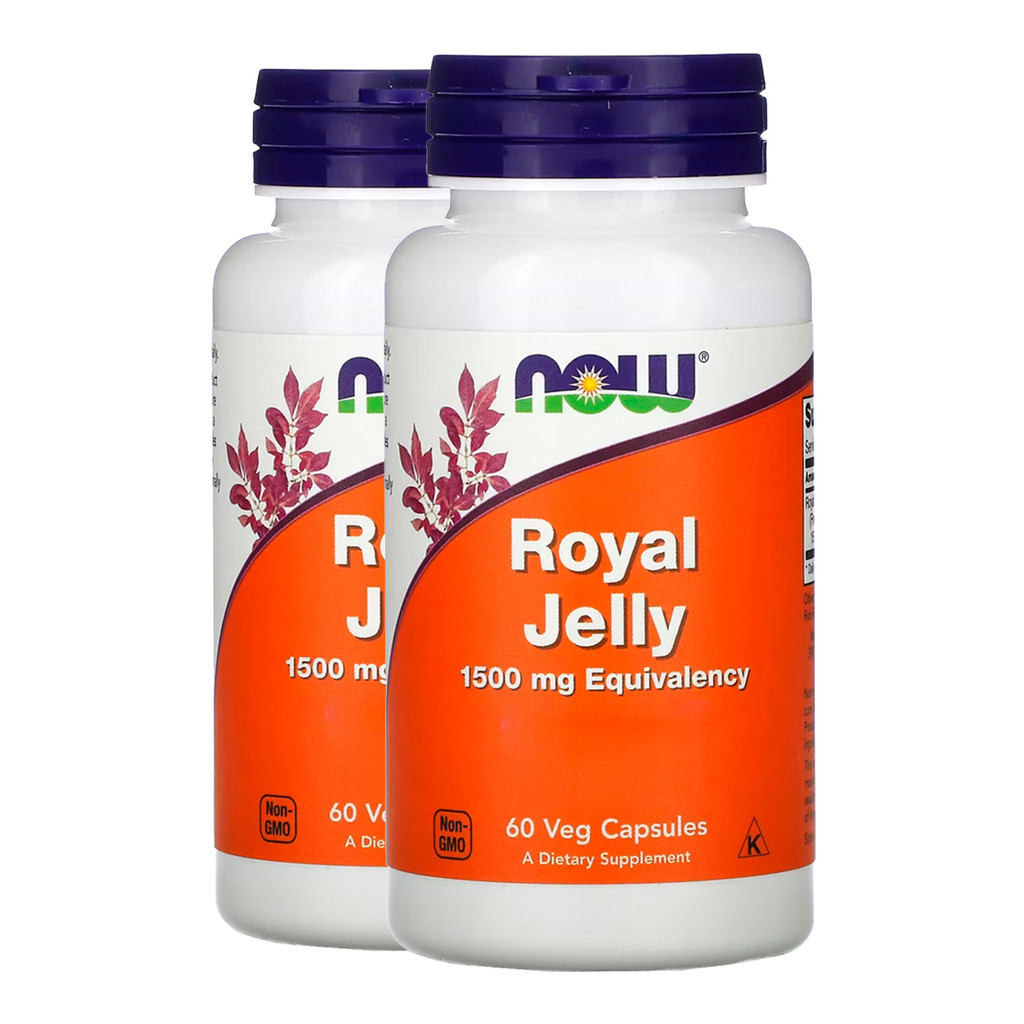 Kit 2x Geleia Real Now Foods Royal Jelly 60 Veg Caps Importado/Made in Usa
