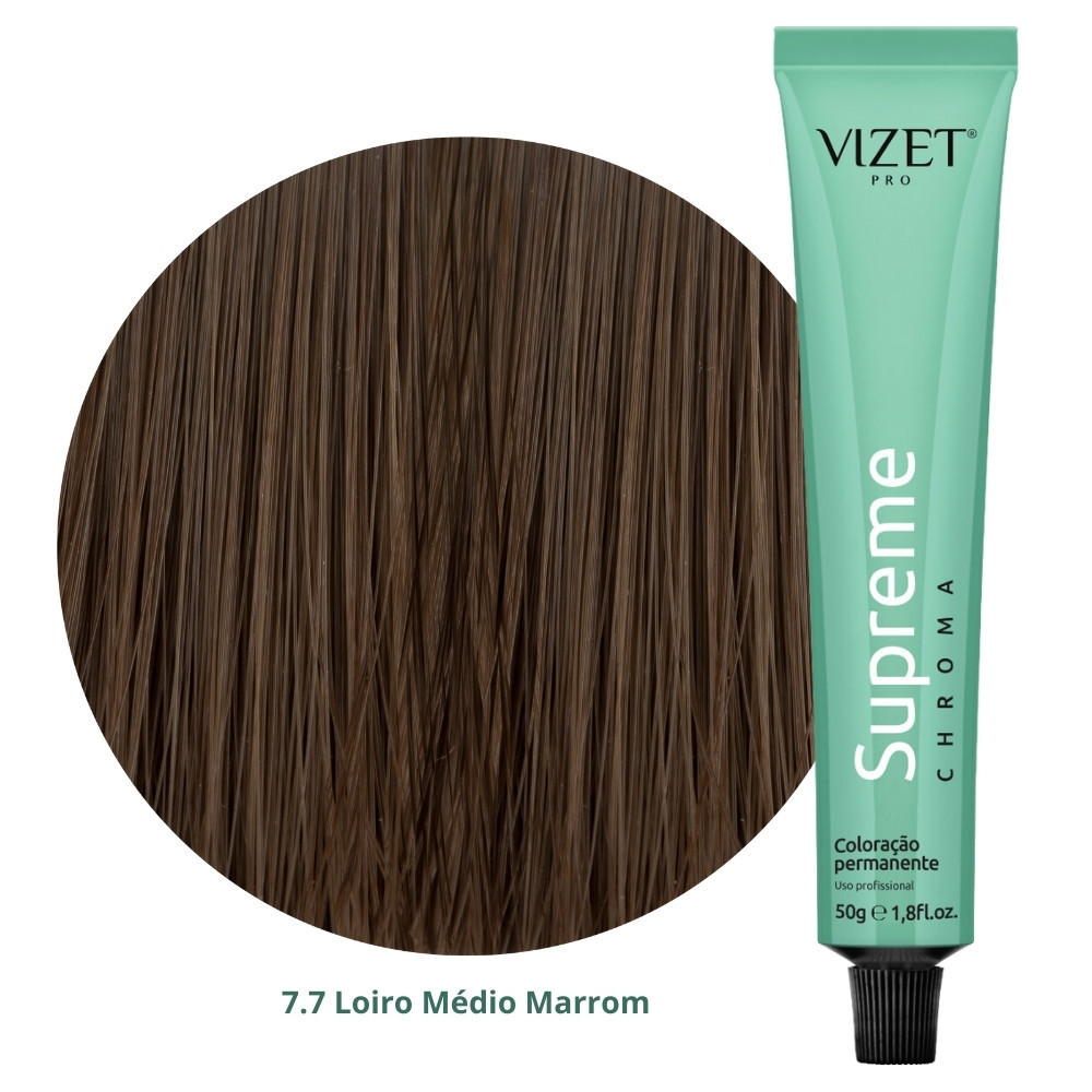 Coloração Supreme Chroma 7.7 Loiro Médio Marrom 50gr Vizet