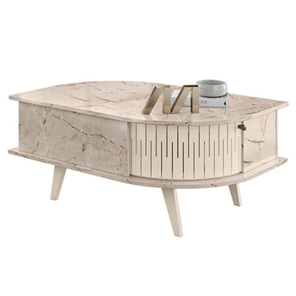 Mesa De Centro Indianápolis Calacata Off White - Madetec em Oferta na Shopee