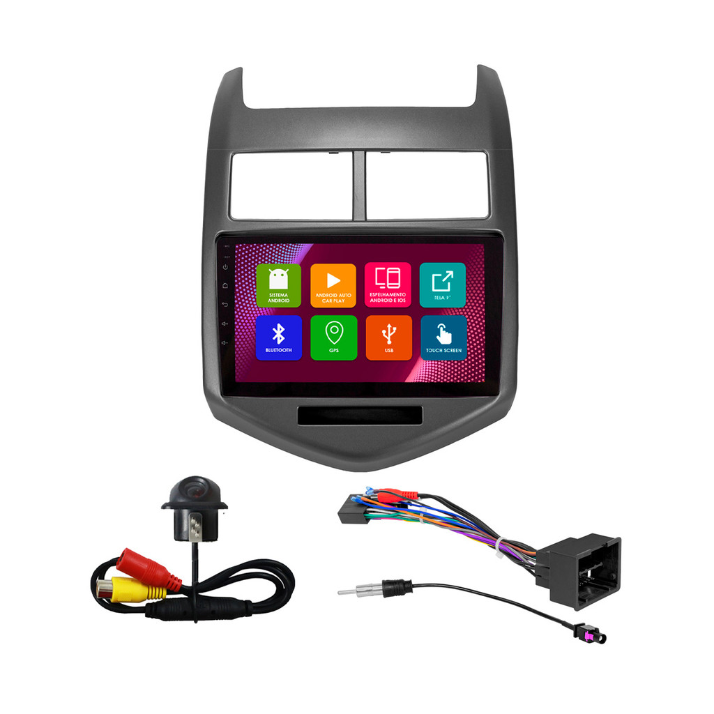 Kit Multimídia 9 Pol Sonic 2012 2013 2014 2015 2016 2017 2018 Android 2Gb Ram 32Gb Flash Quad-Core 2 Din Grafite Wifi em Oferta na Shopee