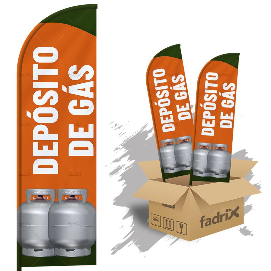 Wind Banner Dupla Face 3mt Deposito de Gas Kit C/ 2unds